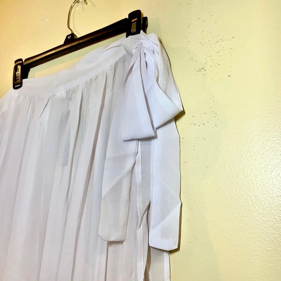 16W/18W White Chiffon Sarong Beach Swimsuit Multi-Way Cover-Up Wrap Skirt - Picture 5 of 8